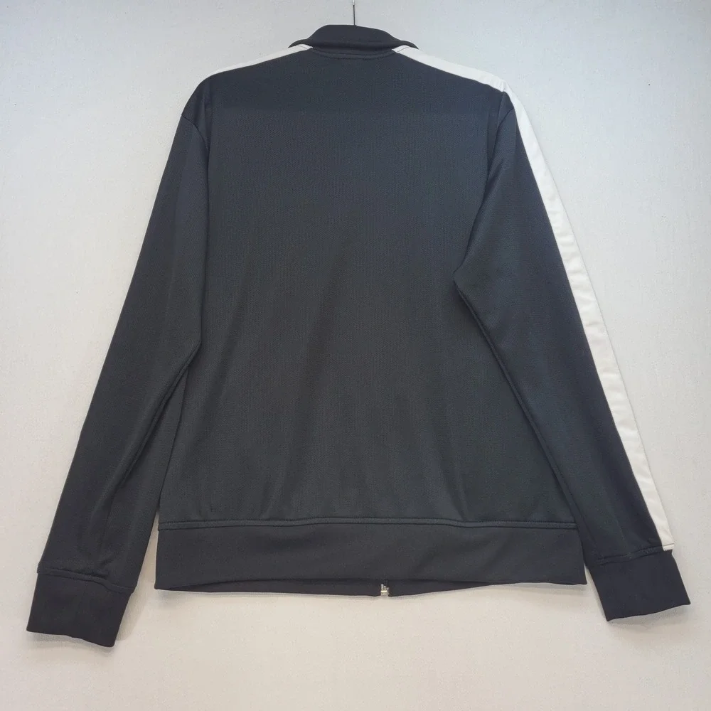 Nike Track Jacket Mens XL Black White Stripe Full‎ Zip Mesh Athletic 128327-011